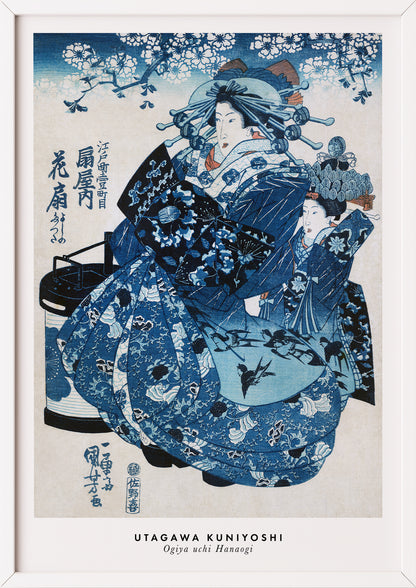 Nahaufnahme von Ogiya uchi Hanaogi von Utagawa Kuniyoshi als Poster