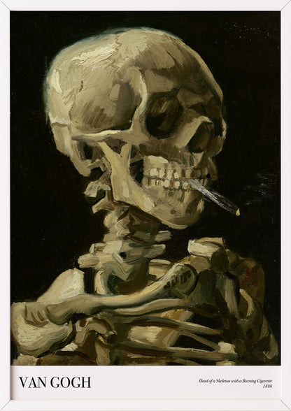 Nahaufnahme von Head of a Skeleton With a Burning Cigarette von Vincent van Gogh als Poster