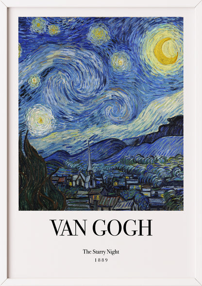 Nahaufnahme von The Starry Night von Vincent van Gogh als Poster