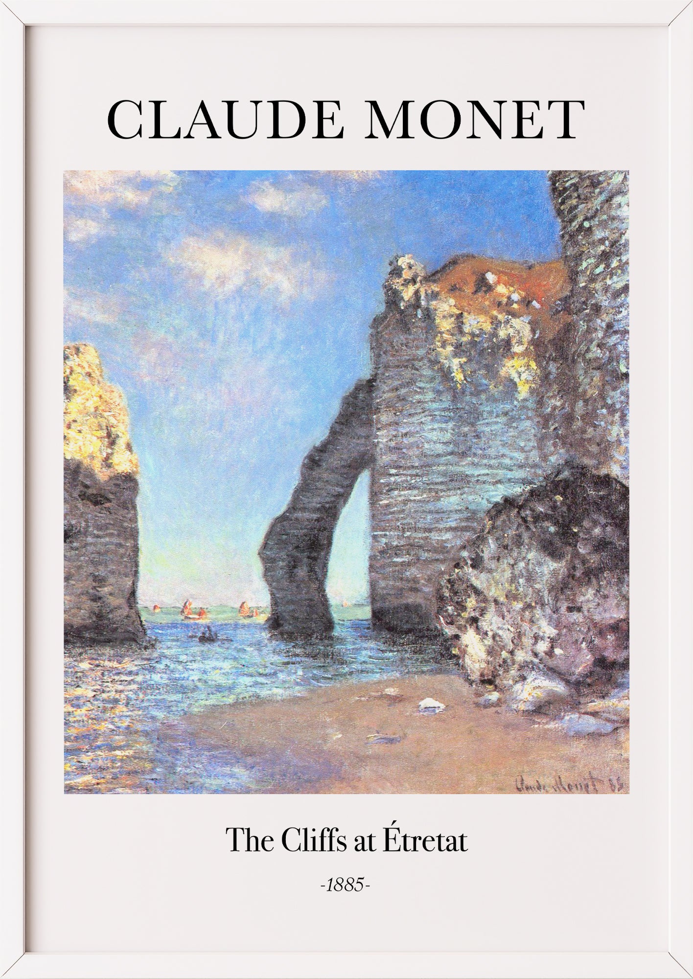 Nahaufnahme von The Cliffs at Étretat von Claude Monet als Poster