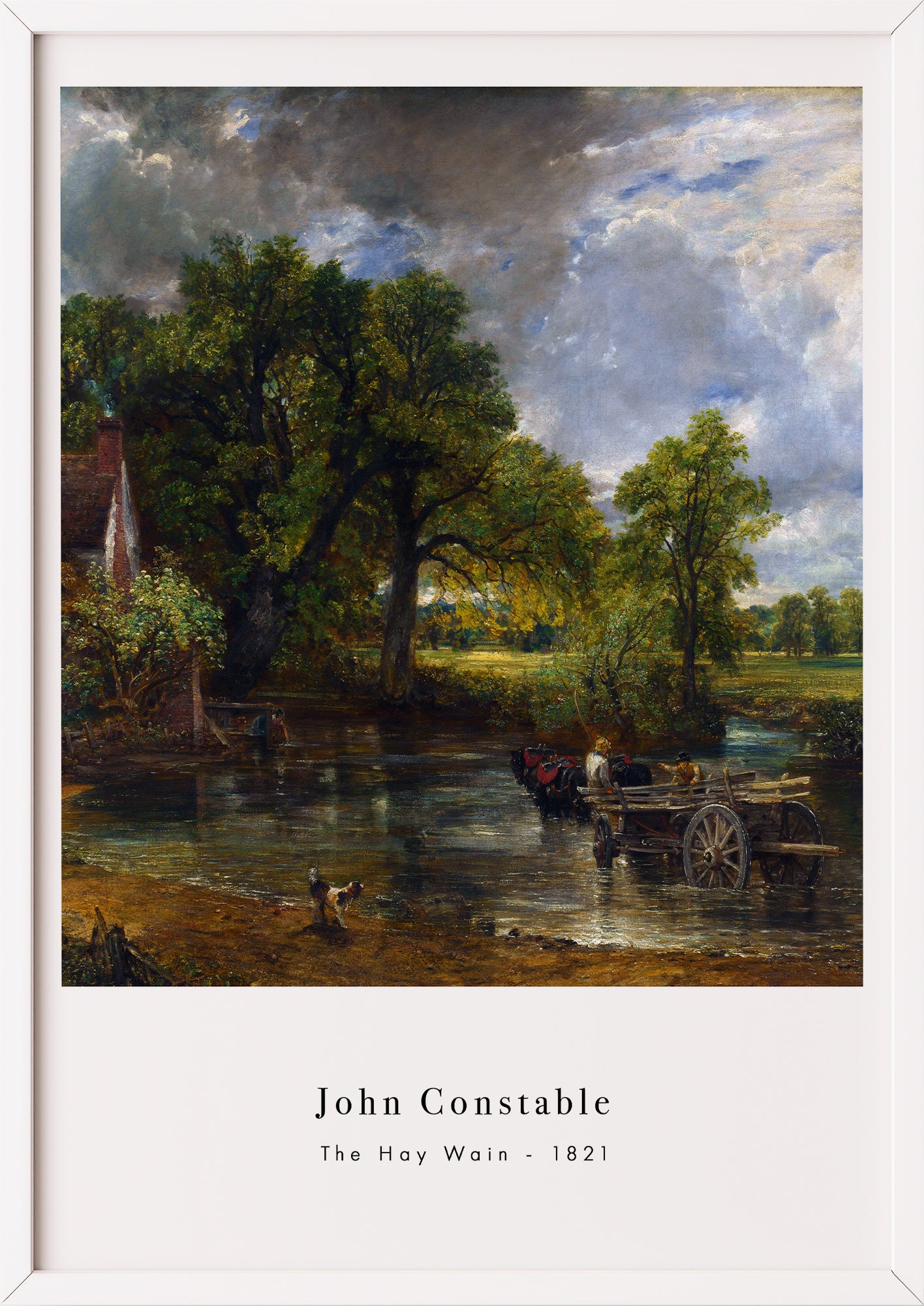 The Hay Wain von John Constable Kunstdruck im weißen Rahmen
