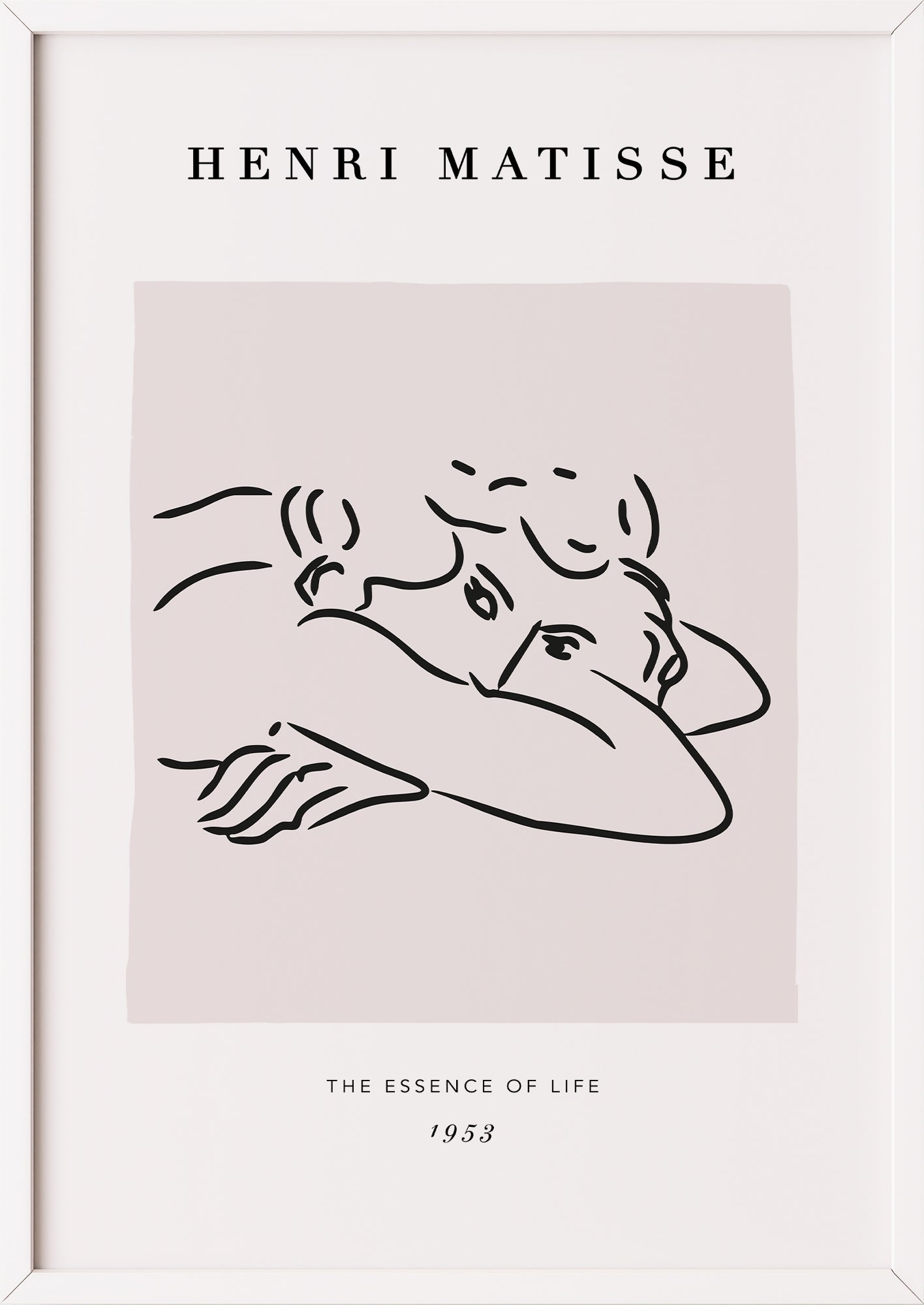 Reclining Woman von Henri Matisse Kunstdruck im weißen Rahmen