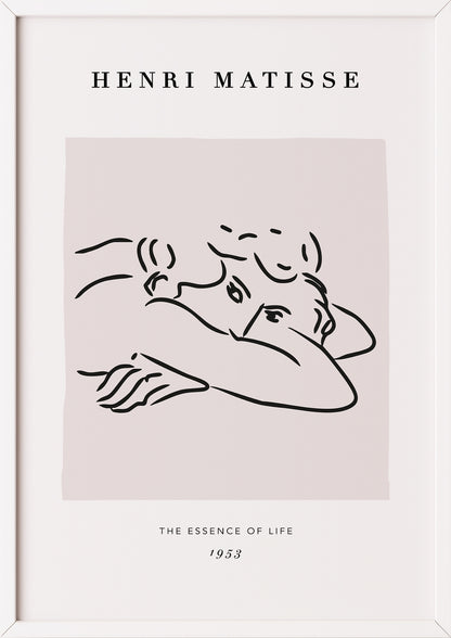 Reclining Woman von Henri Matisse Kunstdruck im weißen Rahmen