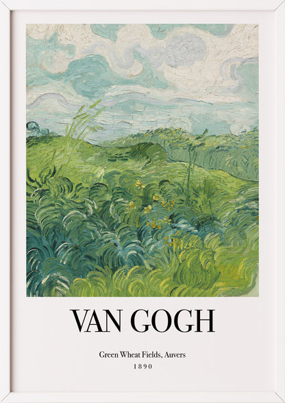 Nahaufnahme von Green Wheat Fields, Auvers No. 2 von Vincent van Gogh als Poster