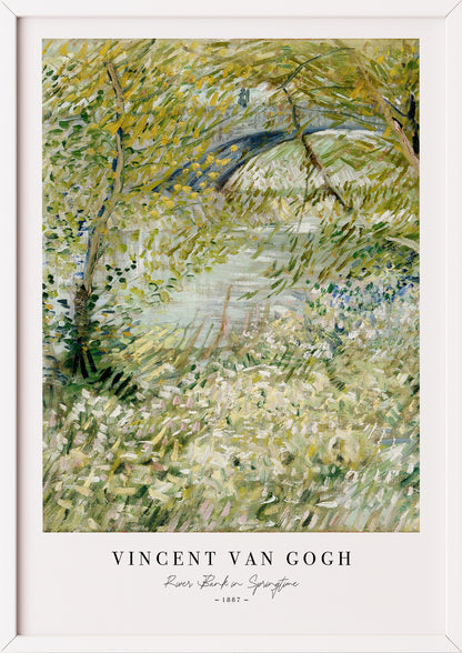 Nahaufnahme von River Bank in Springtime von Vincent van Gogh als Poster