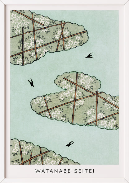 Nahaufnahme von Sky Illustration von Watanabe Seitei als Poster