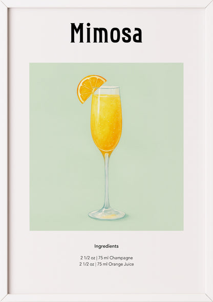 Mimosa Cocktail Aquarell