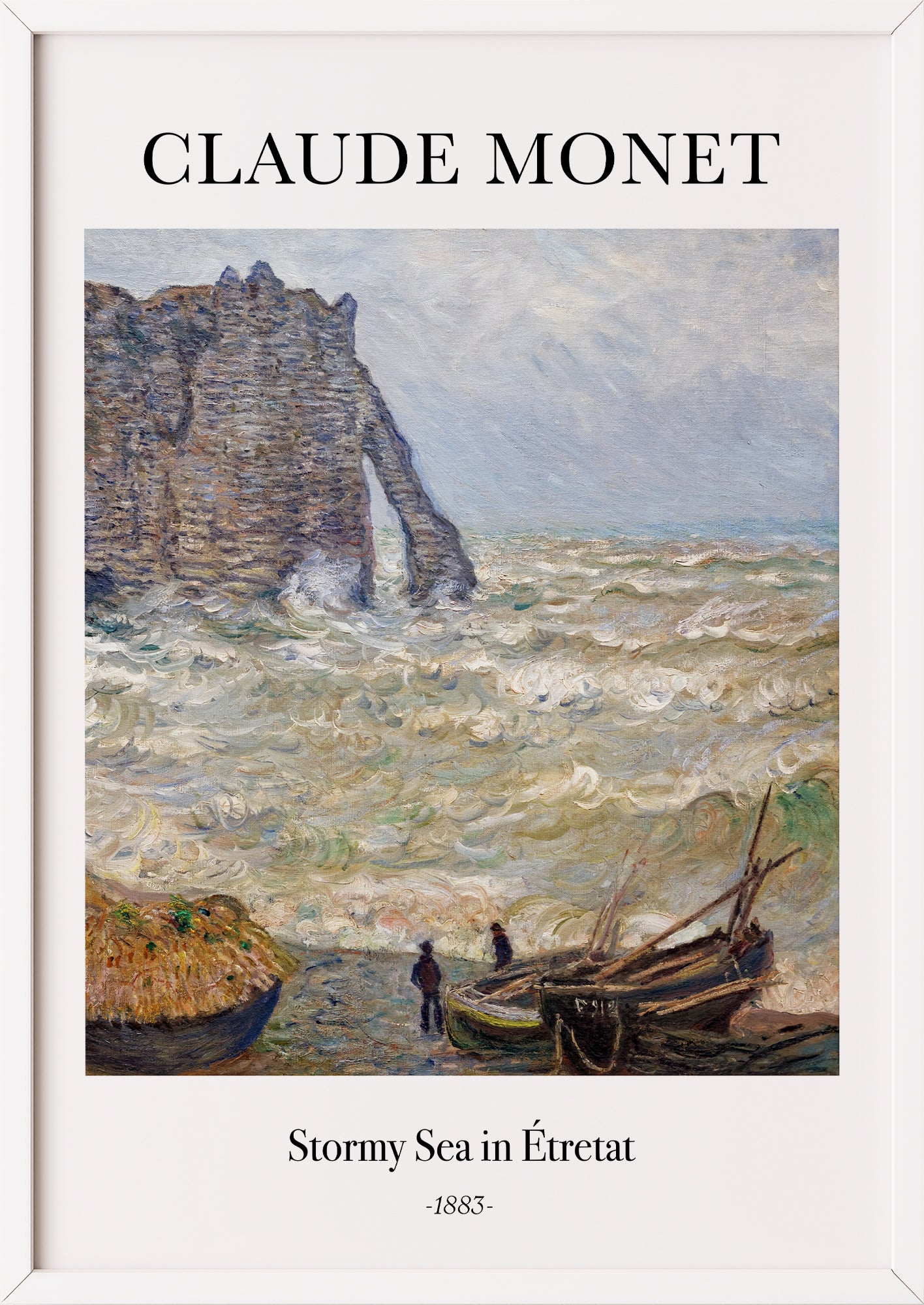 Nahaufnahme von Stormy Sea in Étretat von Claude Monet als Poster