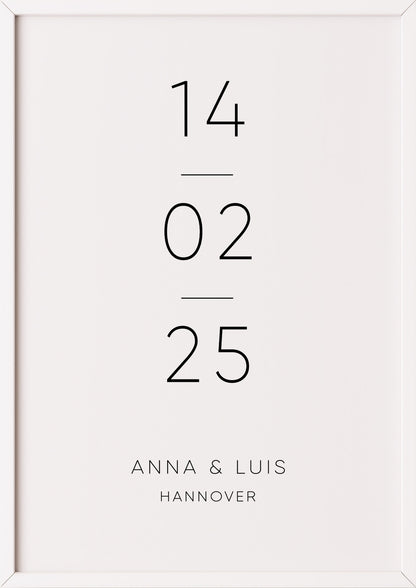 Poster Special Date im weißen Rahmen